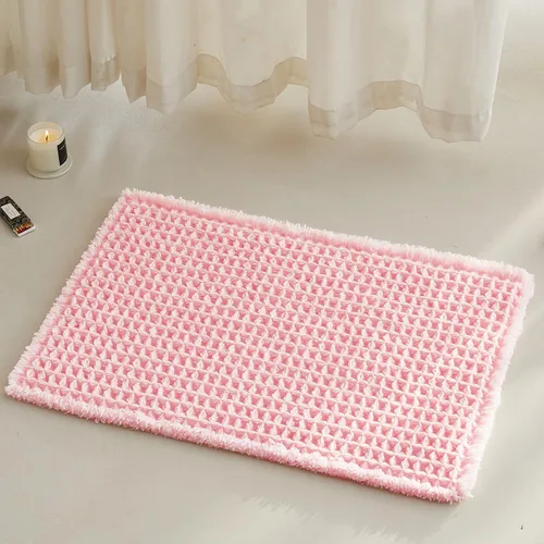 Miniatura 68 de TYUU Tapete de baño estilo gofre, tapete de baño bohemio, antideslizante, lavable, súper absorbente, de secado rápido, bonito tapete de baño