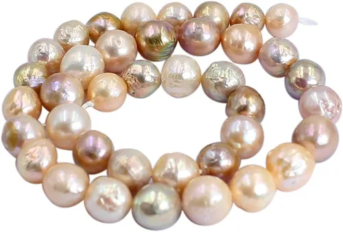 Joyería Artesanía Natural AA Grado 0.354-0.433 in Redondo Reborn Edison Cultivado Blanco Rosa y Púrpura Mezcla de Perlas de Agua Dulce 15 pulgadas