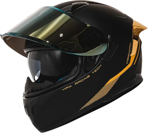 Miniatura 2 de HAX Obsidian - Casco de motocicleta de cara completa con doble visera para adultos, para motocicleta de calle, con pinlock listo para pinlock, negro