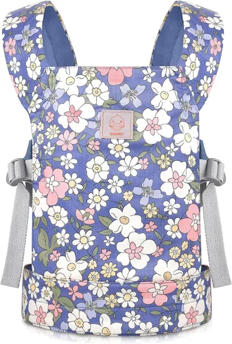 GAGAKU Portabebés para muñecas de bebé recién nacido, accesorios de muñecas realistas de juguete para niñas pequeñas a partir de 3 años, flores azul