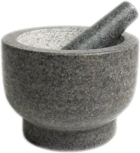 Cilio by Frieling Goliath - Juego de mortero y mortero de granito natural, molinillo para especias y semillas, 5 pulgadas de alto - Molinillo de