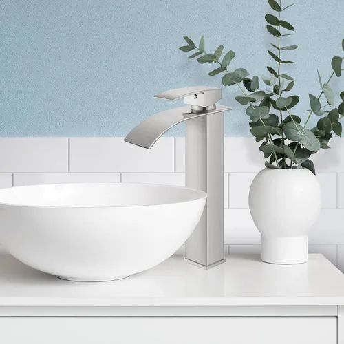 Miniatura 7 de gotonovo Grifo de Cascada Alto para Baño de Una Sola Manija, Grifos de Baño para Lavabo de 1 Agujero, Grifo de Lavabo de Acero Inoxidable Moderno