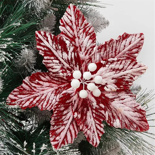 Miniatura 11 de Adornos de Flor de Magnolia Artificial de Navidad, Adornos de Árbol de Navidad, Ramas de Flores, Pack de 10 para Árbol de Navidad, Fiesta, Boda