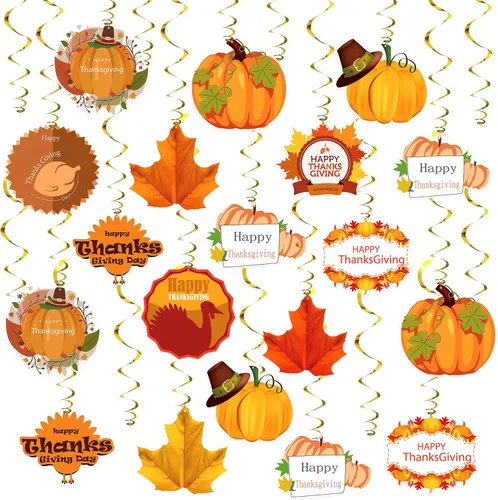 Miniatura 2 de KatchOn, Remolinos colgantes de Acción de Gracias, paquete de 30, remolinos de otoño para decoraciones de otoño para el aula, paquete de 30,