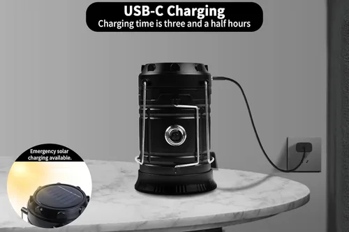 Miniatura 6 de KunHe Paquete de 12 Linternas LED de Camping Plegables Portátiles de 1800mAh Ligeras Impermeables Recargables por USB Kits de Linternas LED