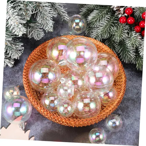 Miniatura 5 de Artibetter Esferas de adornos iridiscentes de Navidad, 18 piezas de adornos iridiscentes de plástico, bolas colgantes de arco iris, bolas de árbol