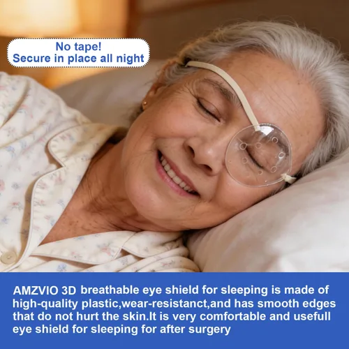 Miniatura 2 de AMZVIO 2 protectores de ojos para después de cirugía de cataratas, protector de ojos transparente con correa ajustable, parche médico para adultos