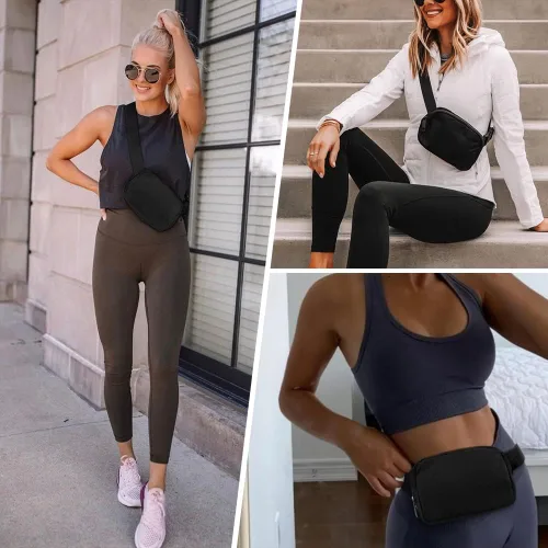 Miniatura 6 de Riñonera para mujer correa ajustable riñonera Dupes Herschel Riñonera LuLu para mujer bolsos cruzados de limón para mujeres y hombres impermeable