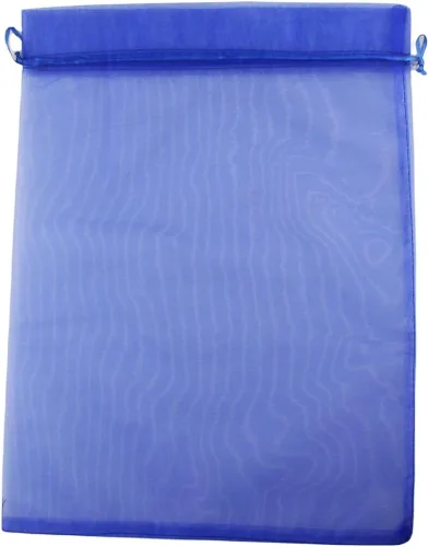 Miniatura 8 de 8 x 12 pulgadas 100 piezas bolsas con cordón de tela de organza bolsa de regalo de joyería bolsa de caramelo favores de boda B231 (azul bebé)