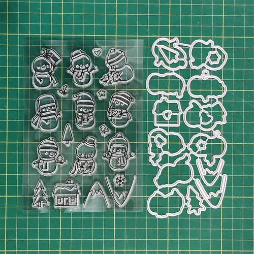 Miniatura 2 de Troqueles para álbumes de recortes, sellos transparentes y troqueles de corte de metal para hacer tarjetas, plantilla de perforación de manualidades