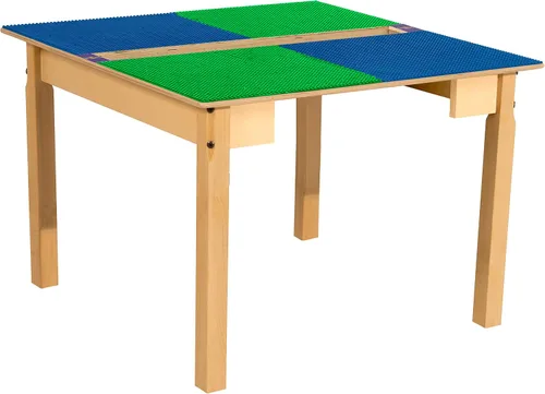 Miniatura 11 de Time-2-Play - Mesa de juego para niños, compatible con ladrillos Lego, madera contrachapada de abedul extra resistente, 35 pulgadas de ancho x 31