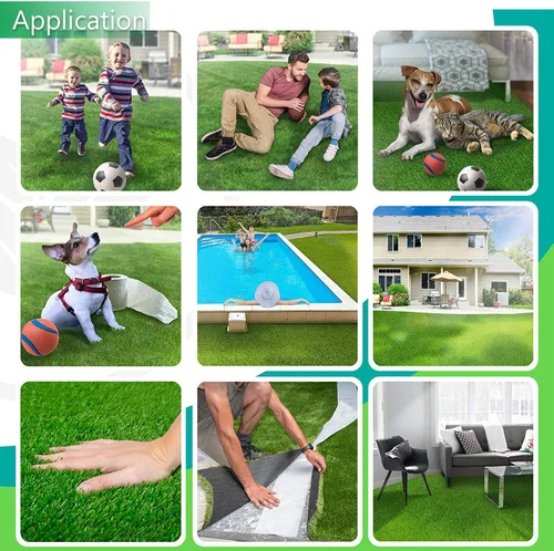 Miniatura 3 de Petgrow Alfombra de césped artificial sintético de 1 pie x 12 pies (12 pies cuadrados), altura de pila de 0.8 pulgadas, alfombra de césped