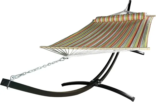 Miniatura 10 de Soporte de hamaca de arco de acero galvanizado recubierto de polvo para interiores y exteriores, 15 pies. Soporte más fuerte para cama hamaca Negro