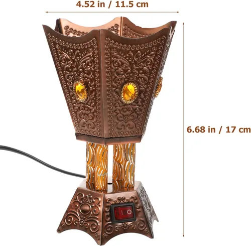 Miniatura 4 de Sewroro Quemador de incienso eléctrico de escritorio, quemador de incienso eléctrico enchufable, quemador de incienso eléctrico de metal, enchufe
