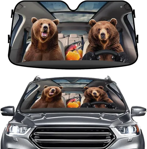 Miniatura 11 de GENANY - Cubierta de parabrisas de flamenco para automóvil, SUV, camión (55 x 30 pulgadas), protector térmico plegable, persianas para ventanas