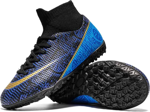 Miniatura 4 de oTzTTzTo Zapatos de fútbol de césped para niños y niñas, zapatos de fútbol sin cordones