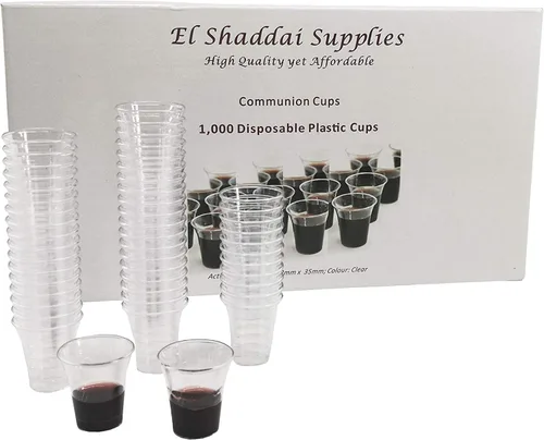 Miniatura 3 de FixtureDisplays Vasos desechables para comunión - Caja de 1000 - Plástico - 1.5 in (de) diámetro. x 1.5 in H - 16946-NPF