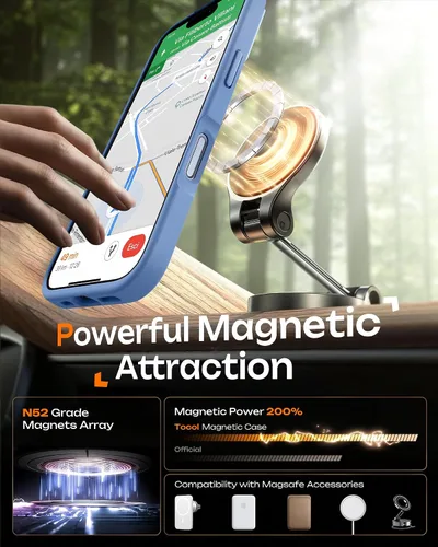 Miniatura 494 de TOCOL Funda para iPhone 11, compatible con Magsafe, protección completa de cámara, imanes integrados, protección contra caídas, funda translúcida