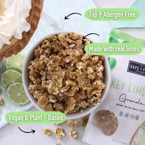 Miniatura 4 de Safe + Fair Granola de Tarta de Lima - Sin Gluten, Sin Lácteos y Snack Vegano - Sin Alérgenos, Sin OMG y Sin Ingredientes Artificiales - 12 oz