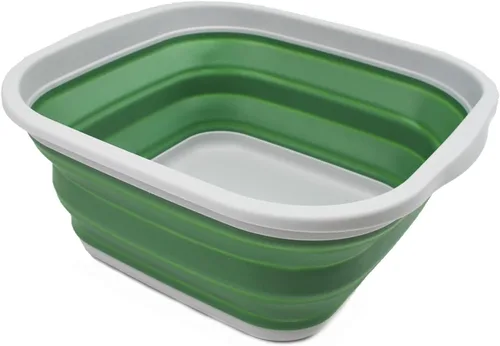 Miniatura 10 de SAMMART Tina plegable de 5.5 L (1.4 galones) - Tina plegable - Lavabo portátil - Tina de plástico que ahorra espacio (gris oscuro/negro, 1)