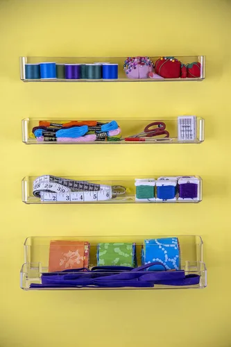 Miniatura 9 de ArtBin 6959AG - Organizador de pared y escritorio 2 en 1, organizador de escritorio para montar en pared de estadio, transparente, 1 organizador