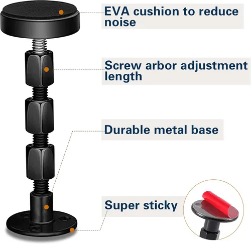 Miniatura 3 de 4 topes de cabecera para pared, marco de cama ajustable, antivibraciones, parachoques de pared de cama con almohadillas y tornillos gratis