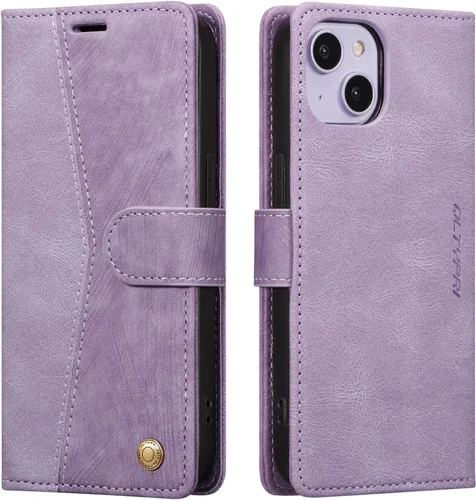 Miniatura 13 de QLTYPRI Funda para iPhone 13, funda de piel sintética con cierre magnético, soporte para tarjetas, función atril, a prueba de golpes, funda Azul