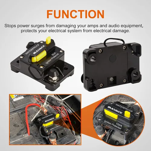 Miniatura 8 de Disyuntor de 30 amperios con reinicio manual para motores marinos de arrastre de automóvil, barco, ATV, protección de potencia manual para fusibles