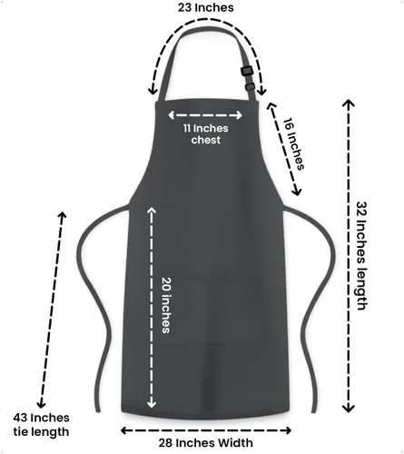 Miniatura 7 de Adjustable Bib Apron 100% Polyester Kitchen Aprons Waterdrop Resistant Aprons with Adjustable Strap, Pockets & Long Ties Gris