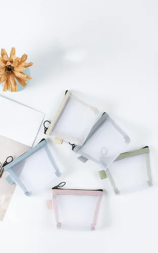 Miniatura 6 de 2 mini bolsas de maquillaje, bolsas de malla con cremallera, bolsa de maquillaje pequeña portátil para mujeres, bolsa de cosméticos de viaje, mini