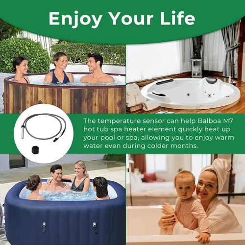 Miniatura 6 de Piezas de repuesto de spa para sistema Balboa Sensor M7 con cable de 24 pulgadas/límite alto, 1/4 pulgadas de diámetro, 2 pines - 1 paquete