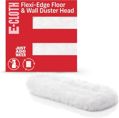 E-Cloth Cabezal de plumero de suelo y pared de borde flexible, trapeador reutilizable para limpieza de suelos, limpiador de suelos ideal para