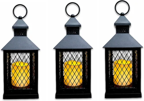 Miniatura 11 de Juego de 12 piezas de estilo granja, farol decorativo de 10 pulgadas con vela LED sin llama y temporizador de 5 horas, decoración rústica de boda