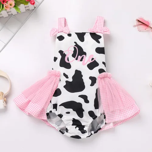 Miniatura 19 de IMEKIS Conjunto de ropa para bebé niña de primer cumpleaños con diadema de verano para sesión de fotos