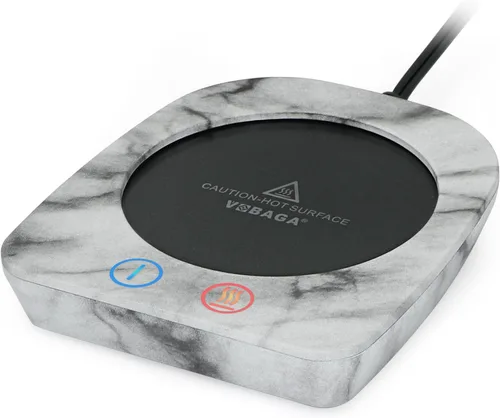 Miniatura 16 de VOBAGA Juego de calentador y taza de café, calentador de tazas de café con apagado automático y 3 ajustes de temperatura para escritorio, oficina
