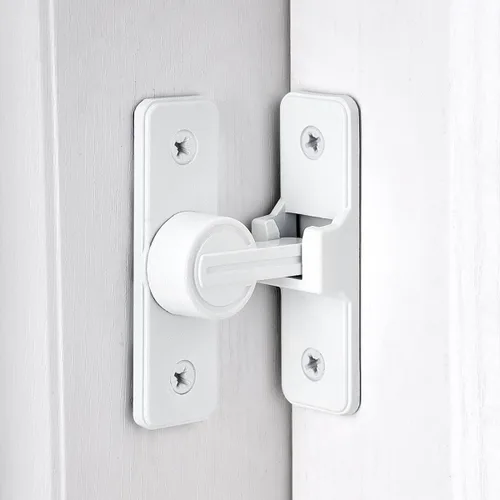 2 Paquetes de Cerraduras Blancas de 90 Grados para Puerta de Granero, Pestillos Pesados para Puerta Corrediza de Granero, Cerradura de Puerta,
