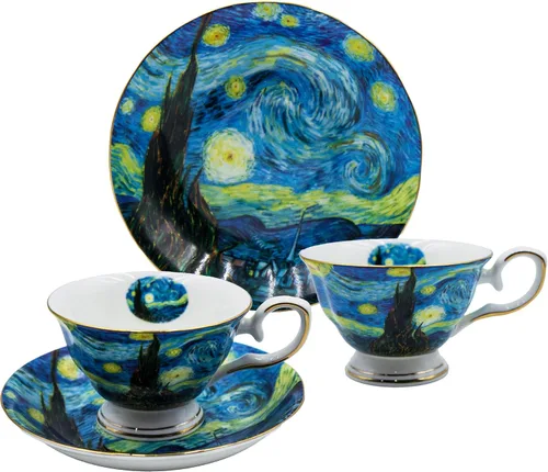 Miniatura 9 de Juego de 2 Tazas de Té Florales con Platillos, Porcelana de Hueso de 7 oz, Tazas de Té Británicas, Taza de Café de Porcelana para Té de Rosa