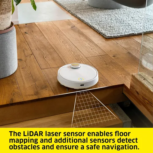 Miniatura 5 de Kärcher Robot aspirador RCV 3 con función de trapeador de 2500 Pa- Control remoto a través de la aplicación, navegación láser LiDar - mapeo