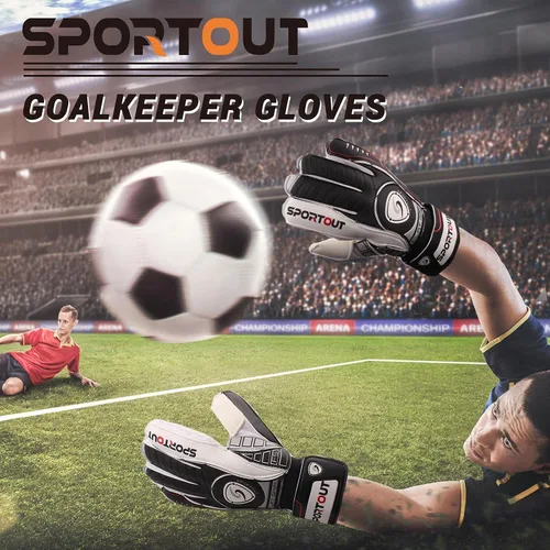 Miniatura 6 de Guantes de Portero Sportout con Protección de Dedos, Guantes de Fútbol Respirables, Látex de 4mm, para Niños, Jóvenes y Adultos