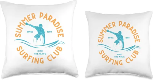 Miniatura 3 de High Tide Threads Summer Paradise Club - Almohada de surf, 16 x 16 pulgadas, multicolor