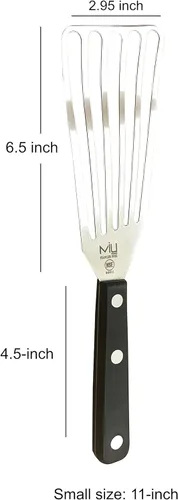 Miniatura 3 de WALLFARM Espátula de pescado de metal, resistente al calor, espátula ranurada de acero inoxidable para voltear sándwiches de queso, freír, girador
