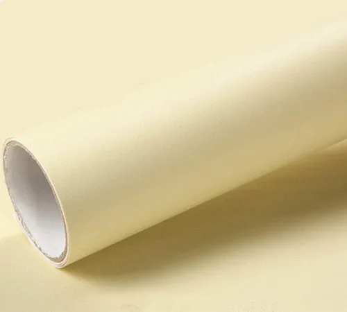 REDODECO Papel adhesivo de vinilo con textura mate de color sólido, papel adhesivo para gabinetes, 15.8 x 79 pulgadas (amarillo leche)