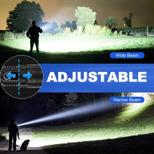 Miniatura 4 de Cinlinso Linternas LED recargables de alto lúmenes, luz de flash súper brillante, 3 modos IPX7 impermeables, linternas de alta potencia