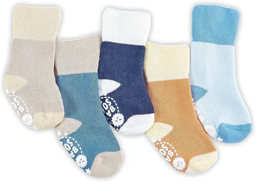 Miniatura 4 de Calcetines de bebé de 12 a 36 meses antideslizante agarre calcetines con suela antideslizante para bebés niños pequeños niños y niñas 5 pares