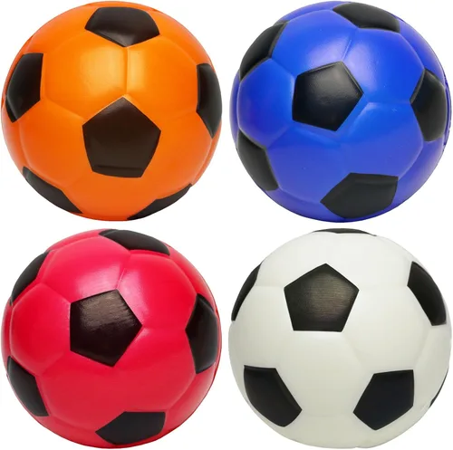 Kiddie Play Juego de 4 pelotas para niños pequeños Pelota de fútbol suave de 4 pulgadas para niños
