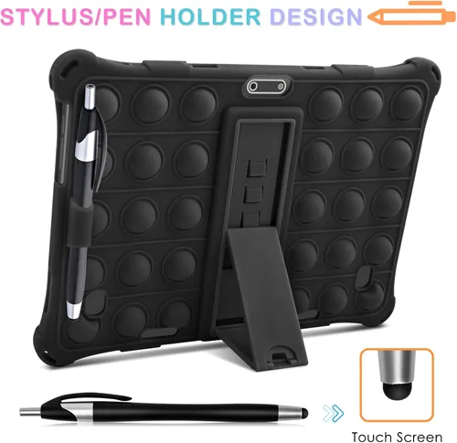 Miniatura 4 de DETUOSI Winsing 10 - Funda de silicona compatible con Dragon Touch Notepad K10, funda universal para tablet de 10 pulgadas, funda protectora Negro