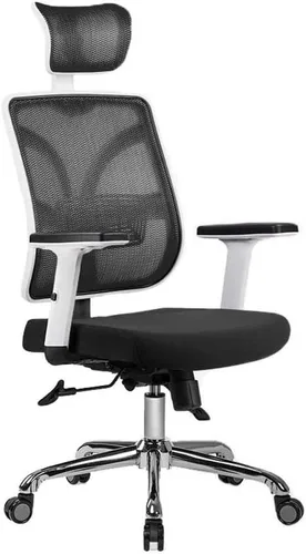 Silla de computadora reclinable para el hogar, minimalista, oficina, estudio, respaldo elevador, cintura giratoria, asiento de red para juegos Negro