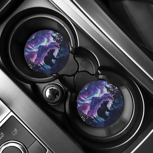 Miniatura 37 de AFPANQZ 250 Years Print Car Coasters for Cup Holders Absorbent Car Accessories 2.8" Car Cup Holder for Women 2 Pack