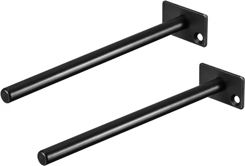 Miniatura 9 de uxcell Soportes para estantes, 2 piezas de 5 pulgadas, soporte flotante oculto de metal, soportes redondos invisibles, para estantes de madera