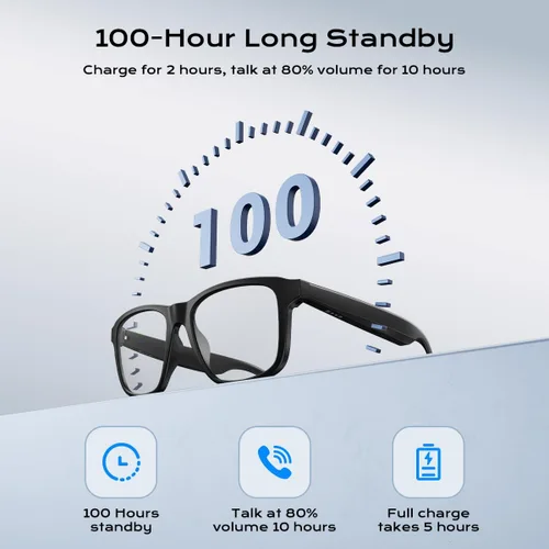 Miniatura 9 de Lentes inteligentes para mujeres y hombres, gafas Bluetooth con lentes fotocrómicas, micrófono y altavoces integrados, lente de luz anti-azul